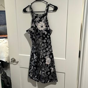 Black floral cocktail dress